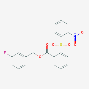 molecular formula C20H14FNO6S B3505864 3-fluorobenzyl 2-[(2-nitrophenyl)sulfonyl]benzoate 