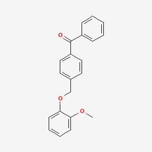 molecular formula C21H18O3 B3505884 {4-[(2-methoxyphenoxy)methyl]phenyl}(phenyl)methanone 