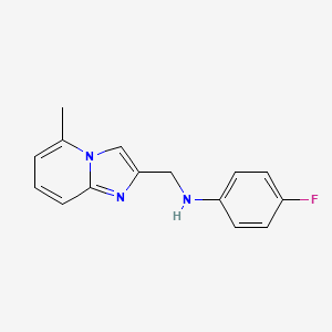 molecular formula C15H14FN3 B3505896 (4-fluorophenyl)[(5-methylimidazo[1,2-a]pyridin-2-yl)methyl]amine 