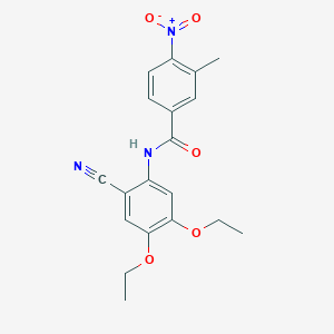 molecular formula C19H19N3O5 B3505900 N-(2-cyano-4,5-diethoxyphenyl)-3-methyl-4-nitrobenzamide 