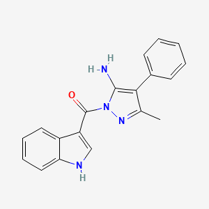 molecular formula C19H16N4O B3505907 1-(1H-indol-3-ylcarbonyl)-3-methyl-4-phenyl-1H-pyrazol-5-amine 