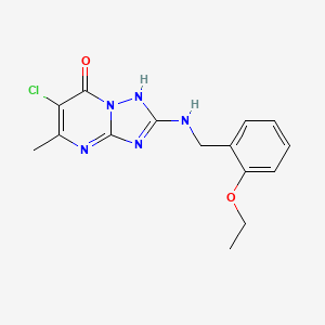 molecular formula C15H16ClN5O2 B3505918 6-chloro-2-[(2-ethoxybenzyl)amino]-5-methyl[1,2,4]triazolo[1,5-a]pyrimidin-7(4H)-one 