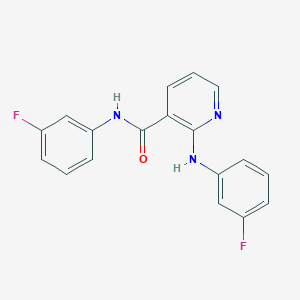 molecular formula C18H13F2N3O B3505920 N-(3-fluorophenyl)-2-[(3-fluorophenyl)amino]nicotinamide 