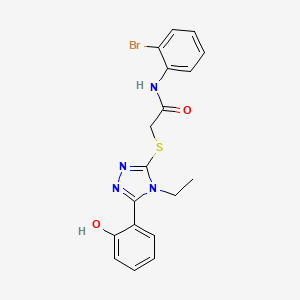 molecular formula C18H17BrN4O2S B3505928 N-(2-bromophenyl)-2-{[4-ethyl-5-(2-hydroxyphenyl)-4H-1,2,4-triazol-3-yl]thio}acetamide 