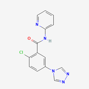 molecular formula C14H10ClN5O B3505940 2-chloro-N-2-pyridinyl-5-(4H-1,2,4-triazol-4-yl)benzamide 