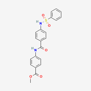molecular formula C21H18N2O5S B3505961 methyl 4-({4-[(phenylsulfonyl)amino]benzoyl}amino)benzoate 