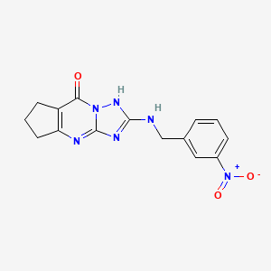 molecular formula C15H14N6O3 B3505987 2-[(3-nitrobenzyl)amino]-4,5,6,7-tetrahydro-8H-cyclopenta[d][1,2,4]triazolo[1,5-a]pyrimidin-8-one 