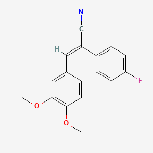 molecular formula C17H14FNO2 B3505991 3-(3,4-dimethoxyphenyl)-2-(4-fluorophenyl)acrylonitrile 