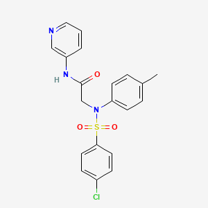 molecular formula C20H18ClN3O3S B3506004 N~2~-[(4-chlorophenyl)sulfonyl]-N~2~-(4-methylphenyl)-N~1~-3-pyridinylglycinamide 