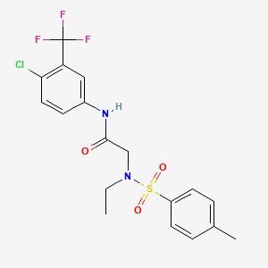 molecular formula C18H18ClF3N2O3S B3506010 N~1~-[4-chloro-3-(trifluoromethyl)phenyl]-N~2~-ethyl-N~2~-[(4-methylphenyl)sulfonyl]glycinamide 