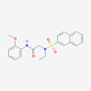 molecular formula C21H22N2O4S B3506011 N~2~-ethyl-N~1~-(2-methoxyphenyl)-N~2~-(2-naphthylsulfonyl)glycinamide 