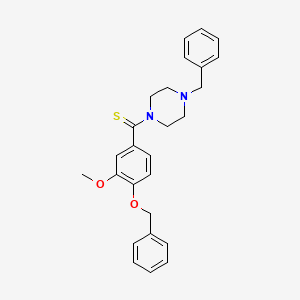 molecular formula C26H28N2O2S B3506014 1-benzyl-4-{[4-(benzyloxy)-3-methoxyphenyl]carbonothioyl}piperazine 