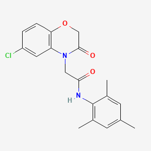 molecular formula C19H19ClN2O3 B3506018 2-(6-chloro-3-oxo-2,3-dihydro-4H-1,4-benzoxazin-4-yl)-N-mesitylacetamide 