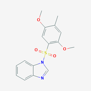 molecular formula C16H16N2O4S B350602 1-[(2,5-dimethoxy-4-methylphenyl)sulfonyl]-1H-benzimidazole CAS No. 853903-12-5