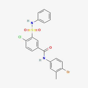 molecular formula C20H16BrClN2O3S B3506022 3-(anilinosulfonyl)-N-(4-bromo-3-methylphenyl)-4-chlorobenzamide 