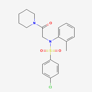 molecular formula C20H23ClN2O3S B3506030 4-chloro-N-(2-methylphenyl)-N-[2-oxo-2-(1-piperidinyl)ethyl]benzenesulfonamide 