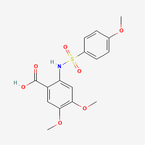 molecular formula C16H17NO7S B3506037 4,5-dimethoxy-2-{[(4-methoxyphenyl)sulfonyl]amino}benzoic acid 