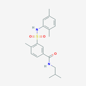 molecular formula C20H26N2O3S B3506048 3-{[(2,5-dimethylphenyl)amino]sulfonyl}-N-isobutyl-4-methylbenzamide 