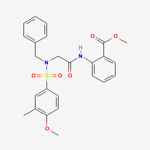 molecular formula C25H26N2O6S B3506079 methyl 2-({N-benzyl-N-[(4-methoxy-3-methylphenyl)sulfonyl]glycyl}amino)benzoate 