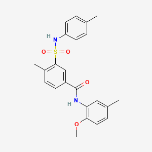 molecular formula C23H24N2O4S B3506084 N-(2-methoxy-5-methylphenyl)-4-methyl-3-{[(4-methylphenyl)amino]sulfonyl}benzamide 