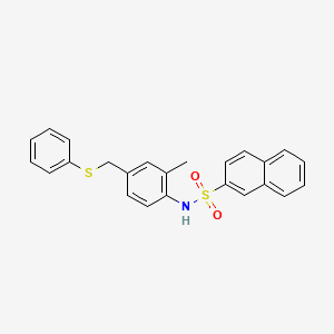 molecular formula C24H21NO2S2 B3506090 N-{2-methyl-4-[(phenylthio)methyl]phenyl}-2-naphthalenesulfonamide 
