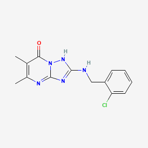 molecular formula C14H14ClN5O B3506094 2-[(2-chlorobenzyl)amino]-5,6-dimethyl[1,2,4]triazolo[1,5-a]pyrimidin-7(4H)-one 