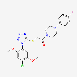 molecular formula C21H22ClFN6O3S B3506121 1-({[1-(4-chloro-2,5-dimethoxyphenyl)-1H-tetrazol-5-yl]thio}acetyl)-4-(4-fluorophenyl)piperazine 