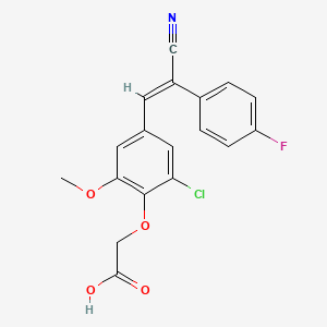 2-[2-chloro-4-[(E)-2-cyano-2-(4-fluorophenyl)ethenyl]-6-methoxyphenoxy]acetic acid