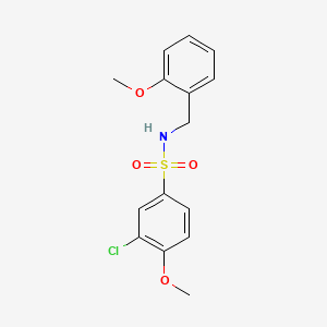 molecular formula C15H16ClNO4S B3506138 3-chloro-4-methoxy-N-(2-methoxybenzyl)benzenesulfonamide 