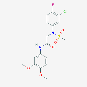 molecular formula C17H18ClFN2O5S B3506145 N~2~-(3-chloro-4-fluorophenyl)-N~1~-(3,4-dimethoxyphenyl)-N~2~-(methylsulfonyl)glycinamide 