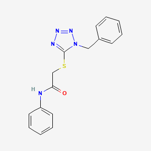 molecular formula C16H15N5OS B3506160 2-[(1-benzyl-1H-tetrazol-5-yl)thio]-N-phenylacetamide 