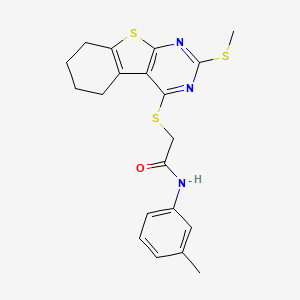 molecular formula C20H21N3OS3 B3506164 N-(3-methylphenyl)-2-{[2-(methylthio)-5,6,7,8-tetrahydro[1]benzothieno[2,3-d]pyrimidin-4-yl]thio}acetamide 
