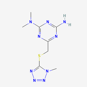 molecular formula C8H13N9S B3506169 N,N-dimethyl-6-{[(1-methyl-1H-tetrazol-5-yl)thio]methyl}-1,3,5-triazine-2,4-diamine 