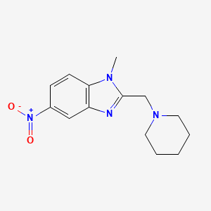 molecular formula C14H18N4O2 B3506221 1-methyl-5-nitro-2-(1-piperidinylmethyl)-1H-benzimidazole 