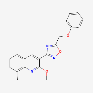 molecular formula C20H17N3O3 B3506229 2-methoxy-8-methyl-3-[5-(phenoxymethyl)-1,2,4-oxadiazol-3-yl]quinoline 