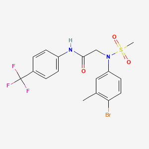 molecular formula C17H16BrF3N2O3S B3506231 N~2~-(4-bromo-3-methylphenyl)-N~2~-(methylsulfonyl)-N~1~-[4-(trifluoromethyl)phenyl]glycinamide 