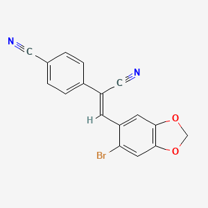 molecular formula C17H9BrN2O2 B3506235 4-[2-(6-bromo-1,3-benzodioxol-5-yl)-1-cyanovinyl]benzonitrile 