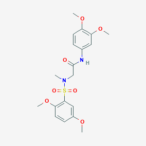 molecular formula C19H24N2O7S B3506261 N~1~-(3,4-dimethoxyphenyl)-N~2~-[(2,5-dimethoxyphenyl)sulfonyl]-N~2~-methylglycinamide 