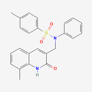 molecular formula C24H22N2O3S B3506268 N-[(2-hydroxy-8-methyl-3-quinolinyl)methyl]-4-methyl-N-phenylbenzenesulfonamide 