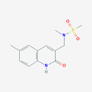 molecular formula C13H16N2O3S B3506283 N-[(2-hydroxy-6-methyl-3-quinolinyl)methyl]-N-methylmethanesulfonamide 