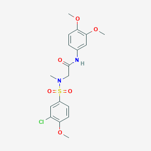 molecular formula C18H21ClN2O6S B3506291 N~2~-[(3-chloro-4-methoxyphenyl)sulfonyl]-N~1~-(3,4-dimethoxyphenyl)-N~2~-methylglycinamide 