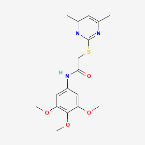 molecular formula C17H21N3O4S B3506299 2-[(4,6-dimethyl-2-pyrimidinyl)thio]-N-(3,4,5-trimethoxyphenyl)acetamide 