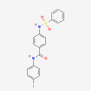 molecular formula C19H15IN2O3S B3506308 N-(4-iodophenyl)-4-[(phenylsulfonyl)amino]benzamide 