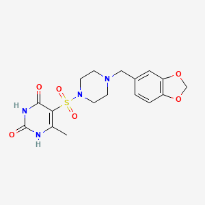 molecular formula C17H20N4O6S B3506310 5-{[4-(1,3-benzodioxol-5-ylmethyl)piperazin-1-yl]sulfonyl}-6-methylpyrimidine-2,4(1H,3H)-dione 