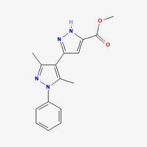 molecular formula C16H16N4O2 B3506331 methyl 3',5'-dimethyl-1'-phenyl-1H,1'H-3,4'-bipyrazole-5-carboxylate 