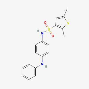 molecular formula C18H18N2O2S2 B3506340 N-(4-anilinophenyl)-2,5-dimethylthiophene-3-sulfonamide 