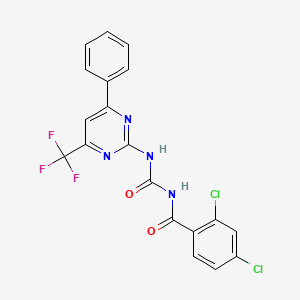 molecular formula C19H11Cl2F3N4O2 B3506355 2,4-dichloro-N-({[4-phenyl-6-(trifluoromethyl)pyrimidin-2-yl]amino}carbonyl)benzamide 