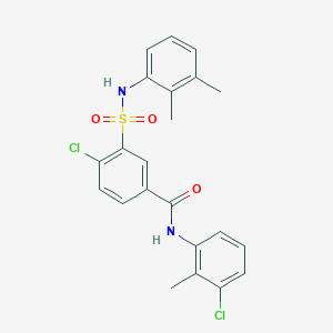 molecular formula C22H20Cl2N2O3S B3506359 4-chloro-N-(3-chloro-2-methylphenyl)-3-{[(2,3-dimethylphenyl)amino]sulfonyl}benzamide 