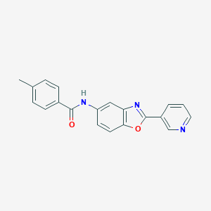 molecular formula C20H15N3O2 B350636 4-Methyl-N-(2-pyridin-3-yl-benzooxazol-5-yl)-benzamide CAS No. 381207-27-8