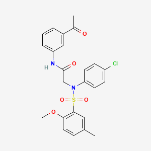 molecular formula C24H23ClN2O5S B3506388 N~1~-(3-acetylphenyl)-N~2~-(4-chlorophenyl)-N~2~-[(2-methoxy-5-methylphenyl)sulfonyl]glycinamide 